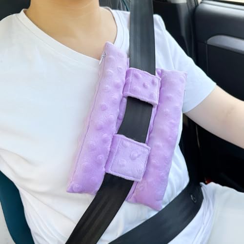 Chemo Port Pillows for Patients Seatbelt, Chemo Port Protector Pacemaker Seat Belt Cushion, Chemotherapy Must Haves Chemo Gifts Men Women Cancer, Minky Dot Lavender - color: 3 Row-minky Dot Lavender