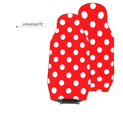 Red White Polka Dot Front Seat Covers 2 Pack, Vehicle Seat Protector Car Mat Covers, Fit Most Bucket Seats - color: Red White Polka Dot