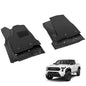 Double Layer Floor Mat Custom Fit Tacoma 2024 2025 2026, All Weather TPE Floor Mats with Carpets for Toyota Tacoma Front Row, 2-pc Cargo Liner(Black) - color: Front Row Mats & Carpets(Black)