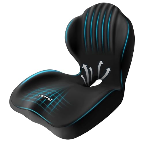 Seashell Seat Cushion - Memory Foam Cushion for Office Chair, Car Seat, Airplane - Sciatica & Hip & Coccyx Pain Relief for Long Sitting Office Workers, Car Drivers
