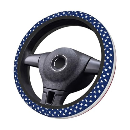 Ameirican Flag USA Patriotic Tactical Star Stripe Striped Car Steering Wheel Cover,Non-Slip Elastic Neoprene-Sweat Car Accessories,Universal 15 Inch Fit Auto, Vans Trucks,Suvs, Truck - color: Ameirican Flag Patriotic