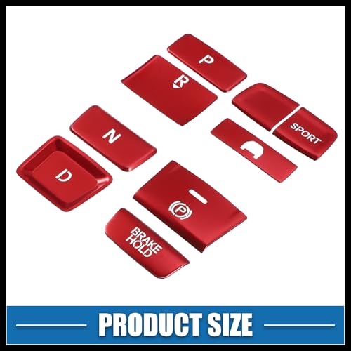 Gear Shift Switch Panel Electronic Handbrake Button Cover Trim for Honda Accord 2018-2022 Hybrid Version Red (Set of 9) Durable Material