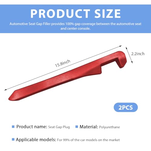 2 PCS Car Seat Gap Filler, PU Leather Car Seat Side Gap Filler to Fill The Gap Between Seat and Console, Universal Car Seat Gap Filler to Prevent Item from Falling for Most Vehicles (Red) - color: Red