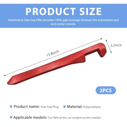 2 PCS Car Seat Gap Filler, PU Leather Car Seat Side Gap Filler to Fill The Gap Between Seat and Console, Universal Car Seat Gap Filler to Prevent Item from Falling for Most Vehicles (Red) - color: Red