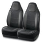 Road Comforts Car Seat Cover, Leather Car Seat Covers, Automotive High Back Front Car Seat Covers, Airbag Compatible, Universal Fit for Most Cars (Black)