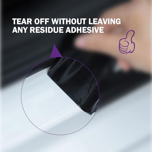 Car Door Sill Protectors, Carbon Fiber Auto Door Edge Guards Sticker, Waterproof Anti-Scratch Doors Threshold Cover Strips, Universal Front & Rear Threshold Protection (Black)