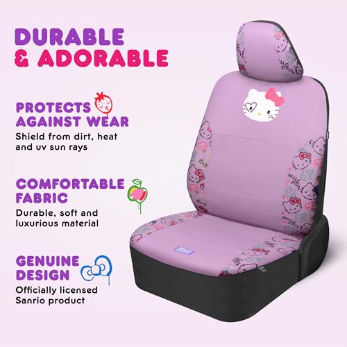 Carbella Hello Kitty Car Seat Covers - Cute Purple Seat Covers, Car Accessories Gift Hello Kitty Accessories 2pc Lavender Car Seat Covers - color: Seat Covers Leather-Purple, style: Hello Kitty