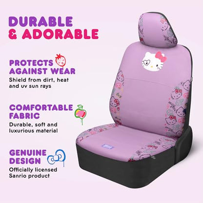 Carbella Hello Kitty Car Seat Covers - Cute Purple Seat Covers, Car Accessories Gift Hello Kitty Accessories 2pc Lavender Car Seat Covers - color: Seat Covers Leather-Purple, style: Hello Kitty