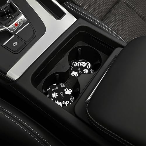 Paw Print Steering Wheel Cover - Dog Paw Print Steering Wheel Cover Dogs Prints Anti-Slip Breathable Universal for 15 Inch Car with 2 Pieces Car Coasters for Men/Women - color: Paw Print Black
