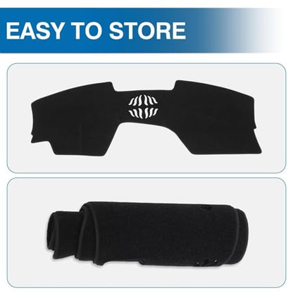 KUST Black Dash Cover for Mazda3 Hatchback, Sedan 2019-2024 2025 2026 (Without HUD) Polyester Dashboard Cover Non-Slip Center Console Dash Cover Interior Accessories for Mazda3 Custom Fit No Glare - size: Mazda3 19-26(Black)