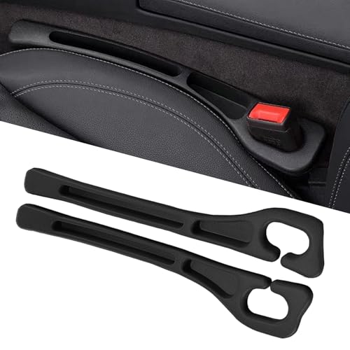 Car Seat Gap Filler Set of 2, Multifunctional Seat Side Gap Seam Filler Organizer with Phone Holder, Universal Fit Fill The Gap Between Seat & Console for Car, SUV, Truck