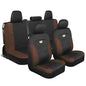 CAT Black & Brown Car Seat Covers Full Set – Front Seat Covers & Rear Bench Seat Cover – Airbag Compatible, 60/40 Split Bench for Trucks, Cars & SUVs – Automotive Interior Seat Protection Accessories - color: a-Full Set Brown