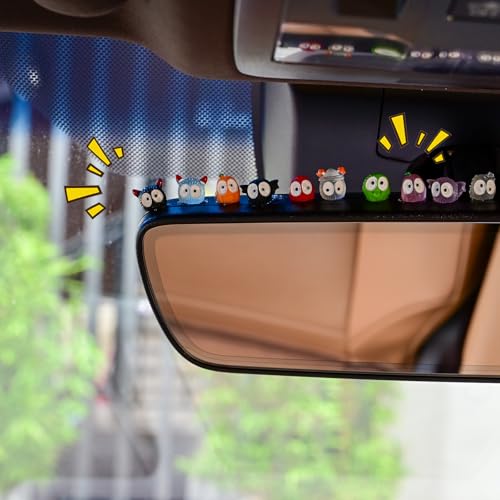 Mevodeata 52 Pcs Cute Soot Sprite Car Decor Rearview Mirror Accessories - Cute Decor for Car Home and Office Gifts(Funny) - color: Funny-52