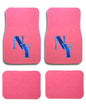 Universal Fit Front/Rear 4-Piece Full Set Crystal Bling Rhinestone Design Studded Carpet Car SUV Truck Pink Floor Mats - 4 Pcs Set (New York-Pink) - color: New York-Pink