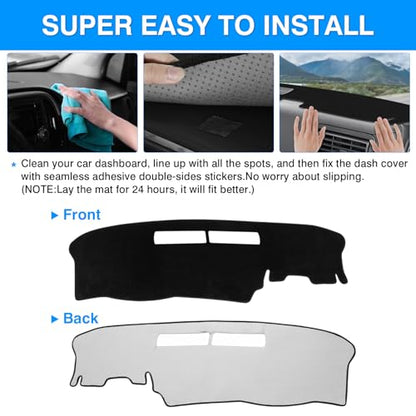 Autorder Dashboard Cover Mat for Chevrolet Impala 2006-2013/ Impala Limited 2014-2016 Accessories Dash Cover Upgrade Velvet Dash Mat Sunshade Glare UV Rays Protector - size: 2006-2013 Impala