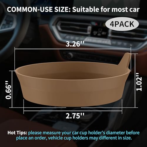 ME.FAN Car Cup Coasters [4 Pack] Silicone Cars Coasters - Universal Non-Slip Recessed Interior Accessories - Cup Holder Inserts Coffee - color: 4pack-coffee