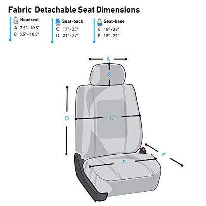 FH Group Front Set Cloth Car Seat Cover for Bucket Seats, Universal Fit, Airbag Compatible, Seat Covers for SUV, Van, Black - color: Black, style: Front Set