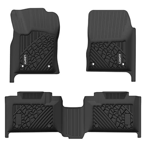 LASFIT Floor Mats for Jeep Grand Cherokee 2013-2015, for Dodge Durango 2013-2015 (Not for 6-seat), All Weather TPE Custom Fit Car Mats Floor Liners 1st & 2nd Row, Black - style: Grand Cherokee 2013-2015 Floor Mats