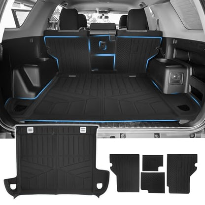 4Runner Cargo Liner - Trunk Mat for Toyota 4Runner 5 Seats 2010-2024 (W/0 Sliding Tray & No 3rd Seat), All Weather Cargo Mat for 4Runner Accessories, Heavy Duty Car Mats, Car Accessories - size: 2)Toyota 4Runner 10-24