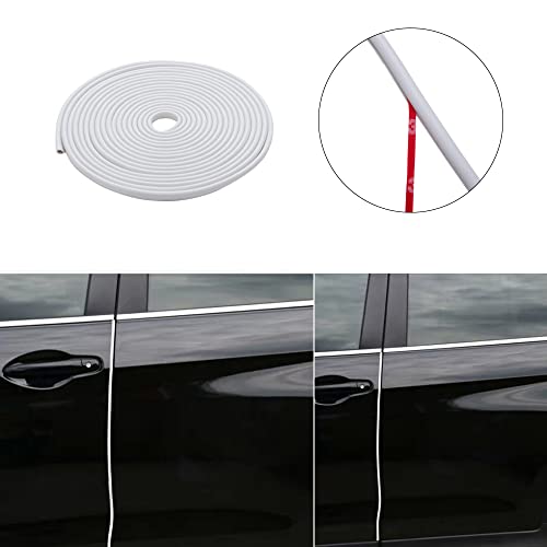 Eytool Car Door Protectors Edge Guards,16Ft(5M) Car Edge Trim Rubber Seal Protector with U Shape Car Protection Door Edge Guard Fit for Most Car (White)