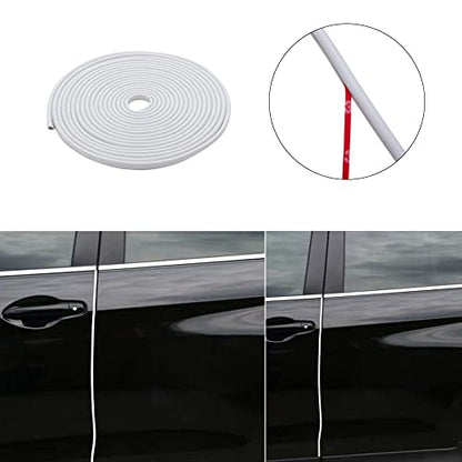Eytool Car Door Protectors Edge Guards,16Ft(5M) Car Edge Trim Rubber Seal Protector with U Shape Car Protection Door Edge Guard Fit for Most Car (White)