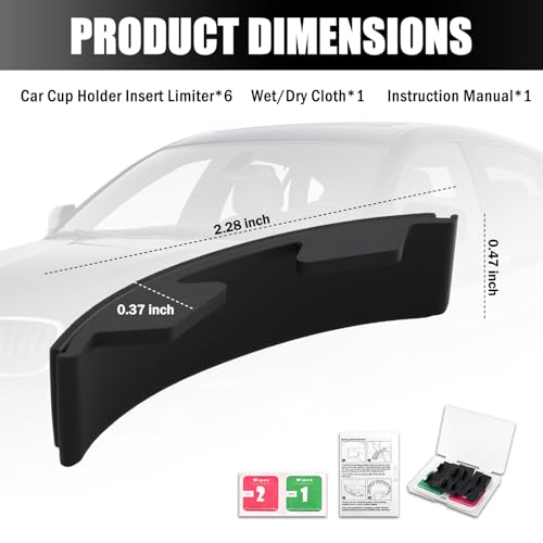 6PCS Car Cup Holder Insert Limiter Silicone,Curved Leaf Cup Holder Inserts for Car to Avoid Water Cups Shaking,Universal Self-Adhesive Cupholder Insert for Cars,SUVs