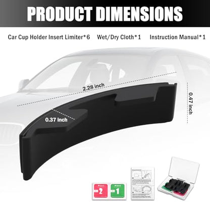 6PCS Car Cup Holder Insert Limiter Silicone,Curved Leaf Cup Holder Inserts for Car to Avoid Water Cups Shaking,Universal Self-Adhesive Cupholder Insert for Cars,SUVs