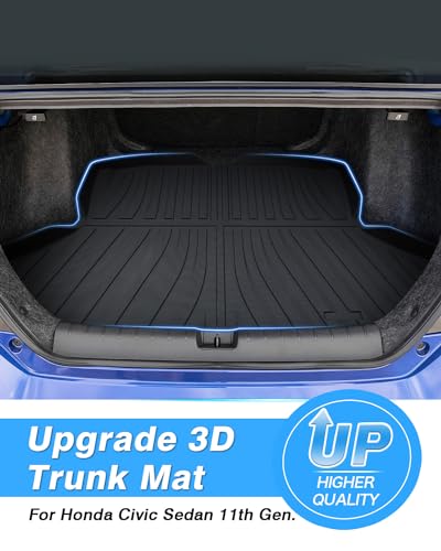 Powerty Trunk Mat for 2022-2025 Honda Civic Sedan (Not for Hatchback) Accessories Cargo Mats TPO All Weather Cargo Liner Heavy-Duty Trunk Liners(Not for 2-Doors Models) - size: For｜Honda Civic Sedan｜22-25｜Cargo Mat