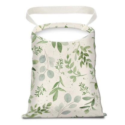 Car Trash Can, Seat Back Hanging Car Trash Bag, Cute Canvas Car Garbage Bag, Essential Car Trash Bin Car Organizers Green Leaf Floral - color: Green Leaf Floral