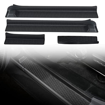 Door Sill Guard Kit Car Anti-Scratch Threshold Protector Door Entry Guard Scuff Plate Cover Compatible with Jeep Wrangler JL JLU 2018-2024 & Jeep Gladiator JT 2020-2022
