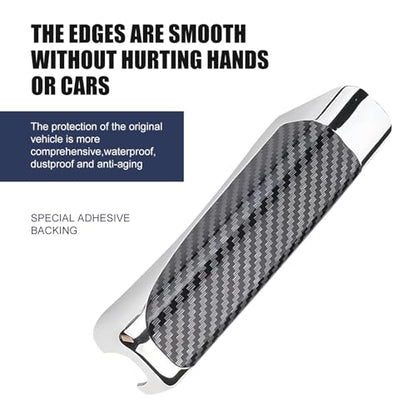 Car Handbrake Cover, Sporty Parking Handbrake Decorative Sleeve, Anti-scratch Non-slip Grip Protective Cover, Self-adhesive Interior Accessory for Most Cars (Carbon Fiber Black)