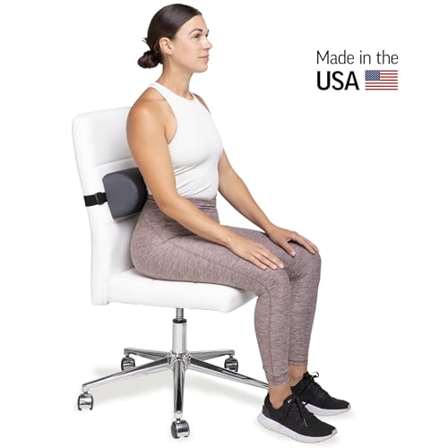 OPTP The Original McKenzie D-Section Lumbar Roll – USA-Made Low Back Lumbar Support Pillow for Office, Back Pillow for Car and Travel. The Preferred Lumbar Pillow of Physical Therapists.