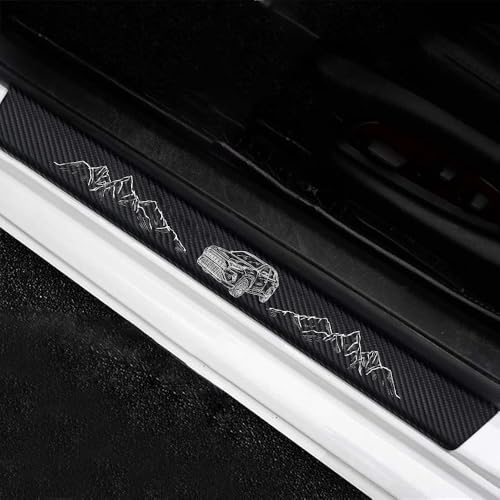4 Pieces Car Door Sill Protector,Carbon Fiber Threshold Anti-Scratch Sticker Door Edge/Rear Guard Protection (4pcs-r) - color: 4pcs-r