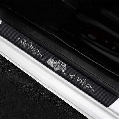 4 Pieces Car Door Sill Protector,Carbon Fiber Threshold Anti-Scratch Sticker Door Edge/Rear Guard Protection (4pcs-r) - color: 4pcs-r
