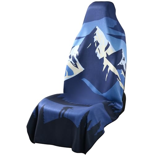 FLORICH Microfiber Towel Seat Covers for Cars, Sweating Car Seat Cover for Post Gym Workout, Running, Swimming, Beach and Hiking, Universal Fit Non-Slip Car Seat Towel Cover for Cars Trucks SUV - color: Snowy Mountains