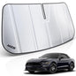 MZS Windshield Sun Shade Compatible with Mustang 2015-2023, Foldable Car Sun Shade Shield with Storage Pouch, Front Window Visor Sunshade Accessories for Interior Protector - size: Mustang 2015-2023