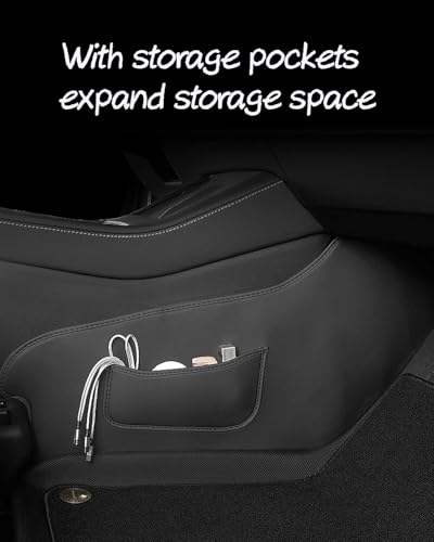 Center Console Side Anti-Kick Mats,Model Y Juniper Dust Resistant Protector Cover Leather Fabric Anti Kick Pad Compatible with Tesla Model Y Juniper 2025 2026
