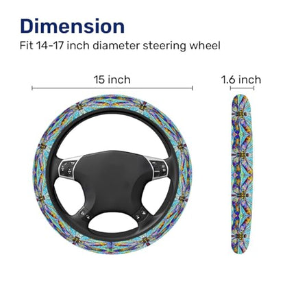 GENANY Dragonfly Steering Wheel Cover, Non Slip Polyester Car Wheel Protector for Car SUV Truck, Universal 15 Inch - color: Dragonfly