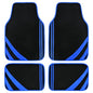 CAR PASS Faux Leather Car Mats Blue Edge Waterproof Car Floor Mats Car Carpet Mats 4 Pieces with Double Stitch Line Anti-Slip Backing Design, Universal Fit for Most Vehicles,SUVs,Sedan,Vans - color: Black Blue