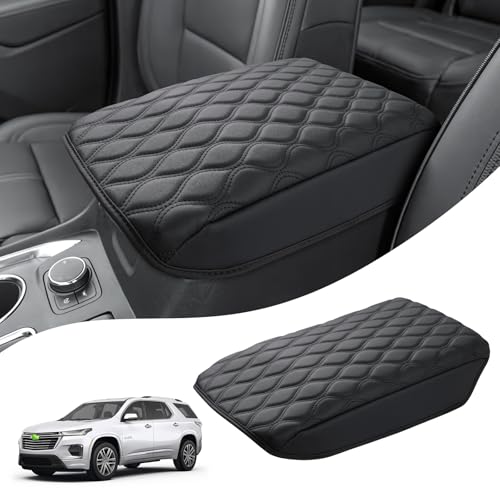 Autorder Center Console Cover for 2018-2024 Chevrolet Traverse Accessories Armrest Cushion Cover Nappa Leather Middle Console Covers Traverse Console Cushion Pad Anti-Scratch - size: 2018-2024 Chevy Traverse