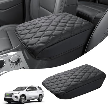 Autorder Center Console Cover for 2018-2024 Chevrolet Traverse Accessories Armrest Cushion Cover Nappa Leather Middle Console Covers Traverse Console Cushion Pad Anti-Scratch - size: 2018-2024 Chevy Traverse