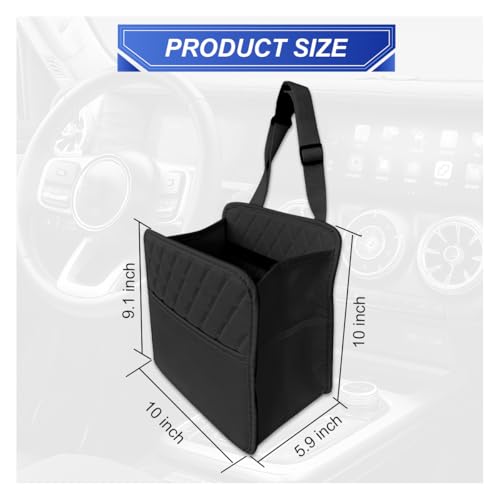 ZIMISI Car Back Seat Organizer, Waterproof Leather Automotive Backseat Hanging Bag with Cup Holders, Large Capacity Car Trash Can, Vehicle Travel Accessories for Most Vehicles (1PC/Black) - size: 1PC/Black