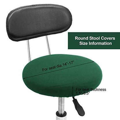 Tatuo Round Bar Stool Seat Covers Washable Stool Cushion Slipcover Elastic Bar Chair Covers for 14-17 Inch Chair (Green, 4 Pieces) - color: Green
