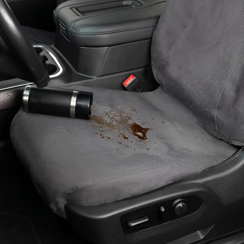 Covercraft Carhartt SeatSaver Custom Seat Covers for 2021-2026 Ford F-150 & 2022-2026 F-150 Lightning, 2023-2026 F-250/F-350/F-450/F-550-1st Row Bucket Seats, Duck Weave Gravel