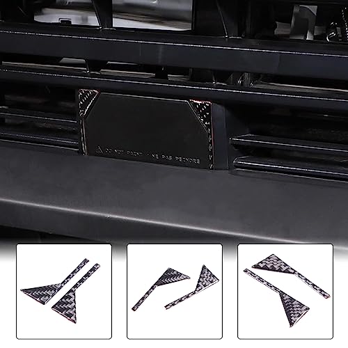 Aunginsy Car Front Trailer Hook Trim Sticker Compatible with Toyota Tundra/Sequoia 2022 2023 2024 Pickup Truck Real Carbon Fiber Material Decorative Sticker Protection Cover Exterior Accessories - size: Front Trailer Hook Trim Sticker