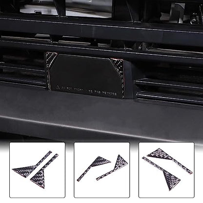 Aunginsy Car Front Trailer Hook Trim Sticker Compatible with Toyota Tundra/Sequoia 2022 2023 2024 Pickup Truck Real Carbon Fiber Material Decorative Sticker Protection Cover Exterior Accessories - size: Front Trailer Hook Trim Sticker