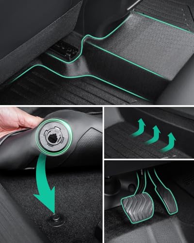 Floor Mats for Nissan Rogue 2026 2025 2024 2023 2022 2021 Accessories, All Weather Protection Heavy Duty Car Floor Liners, Full Coverage TPE Rubber Cargo Mats with Backrest Protectors (Not for Sport)