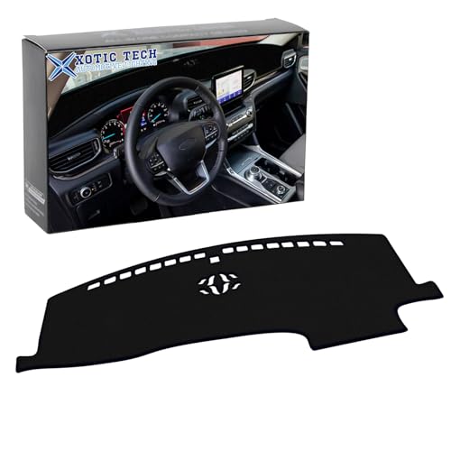 x xotic tech Center Console Dashboard Mat Pre-Cut Non-Slip Sunshield Sun Glare Protector Dash Carpet Pad Black Cover Compatible with Ford Explorer 2020 2021 2022 2023 2024 2025 2026 - color: Compatible with Explorer 2020-2026