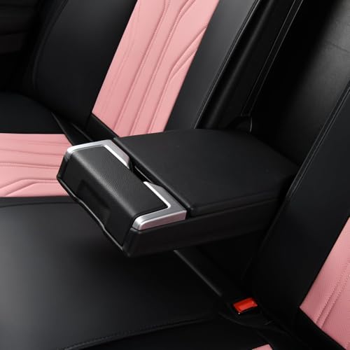 Leather Seat Covers Pink Car Seat Covers Full Set Car Seat Protectors 5 Seats Driver Seat Covers Fit for Most Cars Trucks SUV