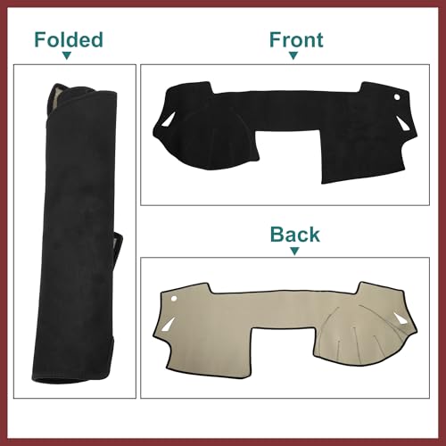 Car Dashboard Cover Non-Slip Faux Suede Dash Board Protector Cover Mat for Mazda 6 2009-2012 Black Replace Parts